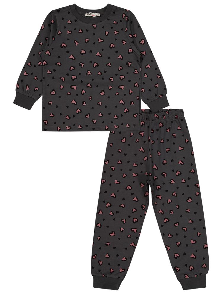 Civil Girls Leopar 2-5 Yaş Pijama Takımı - Gri