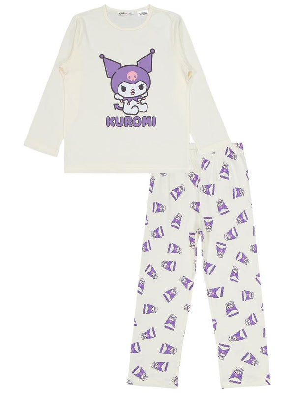 Kuromi 6-9 Yaş Pijama Takımı - Ekru