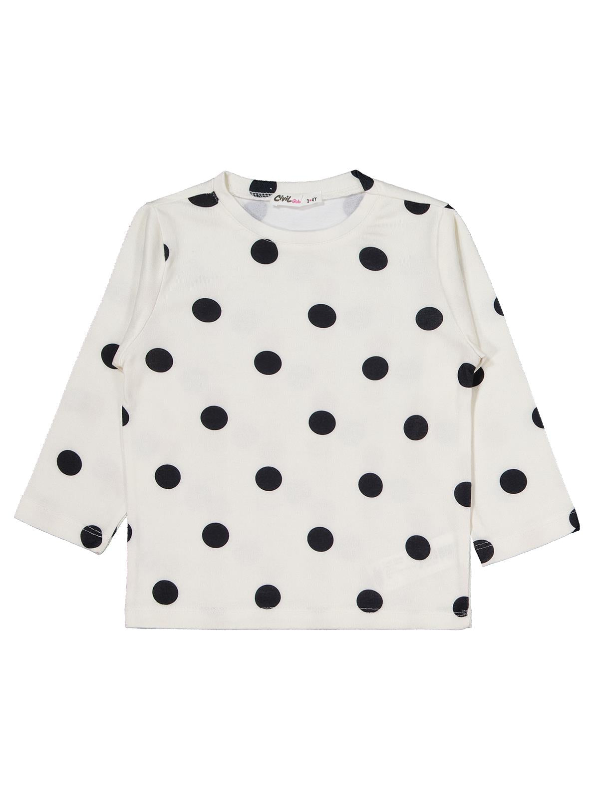 Civil Girls Puanlı 2-5 Yaş Pijama Takımı - Ekru