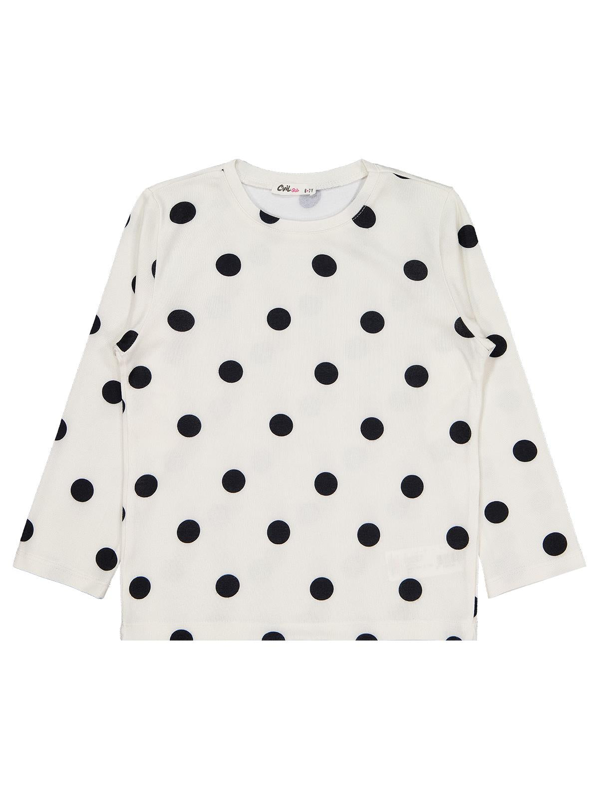 Civil Girls Puanlı 10-13 Yaş Pijama Takımı - Ekru