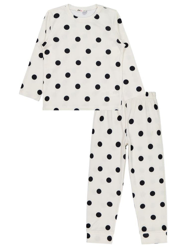 Civil Girls Puanlı 10-13 Yaş Pijama Takımı - Ekru