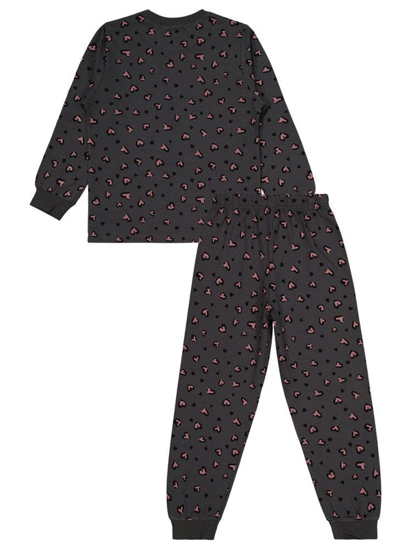 Civil Girls Leopar 6-9 Yaş Pijama Takımı - Gri