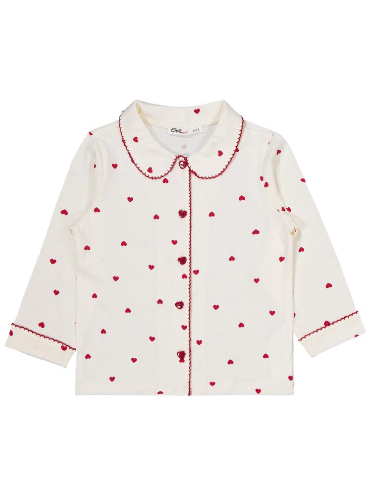 Civil Girls Kalpli 2-5 Yaş Pijama Takımı - Ekru