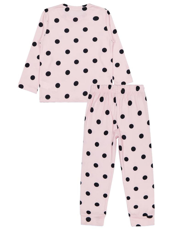Civil Girls Puanlı 6-9 Yaş Pijama Takımı - Pudra