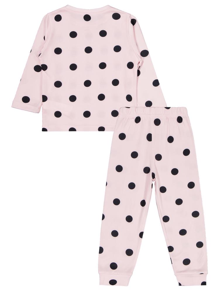 Civil Girls Puanlı 2-5 Yaş Pijama Takımı - Pudra