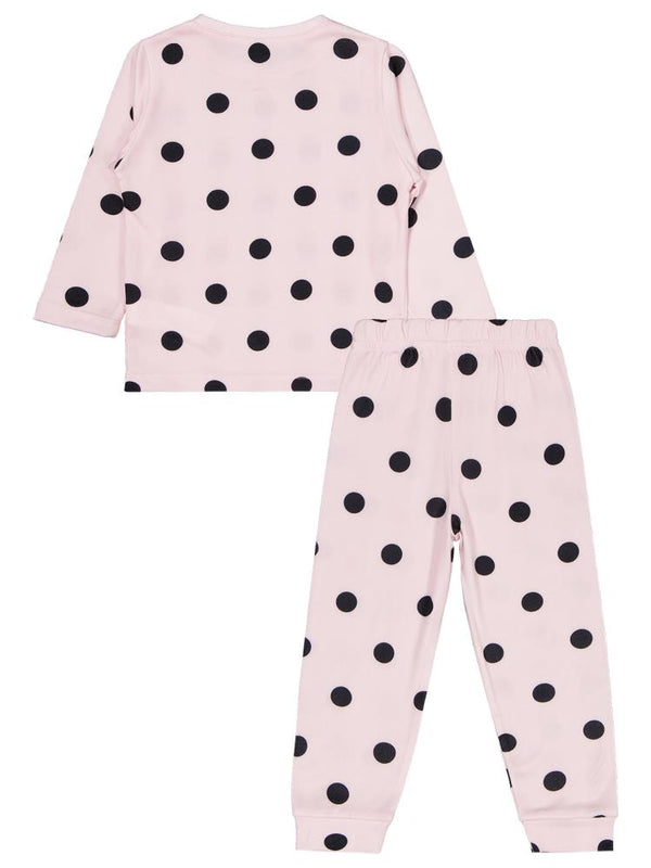 Civil Girls Puanlı 2-5 Yaş Pijama Takımı - Pudra