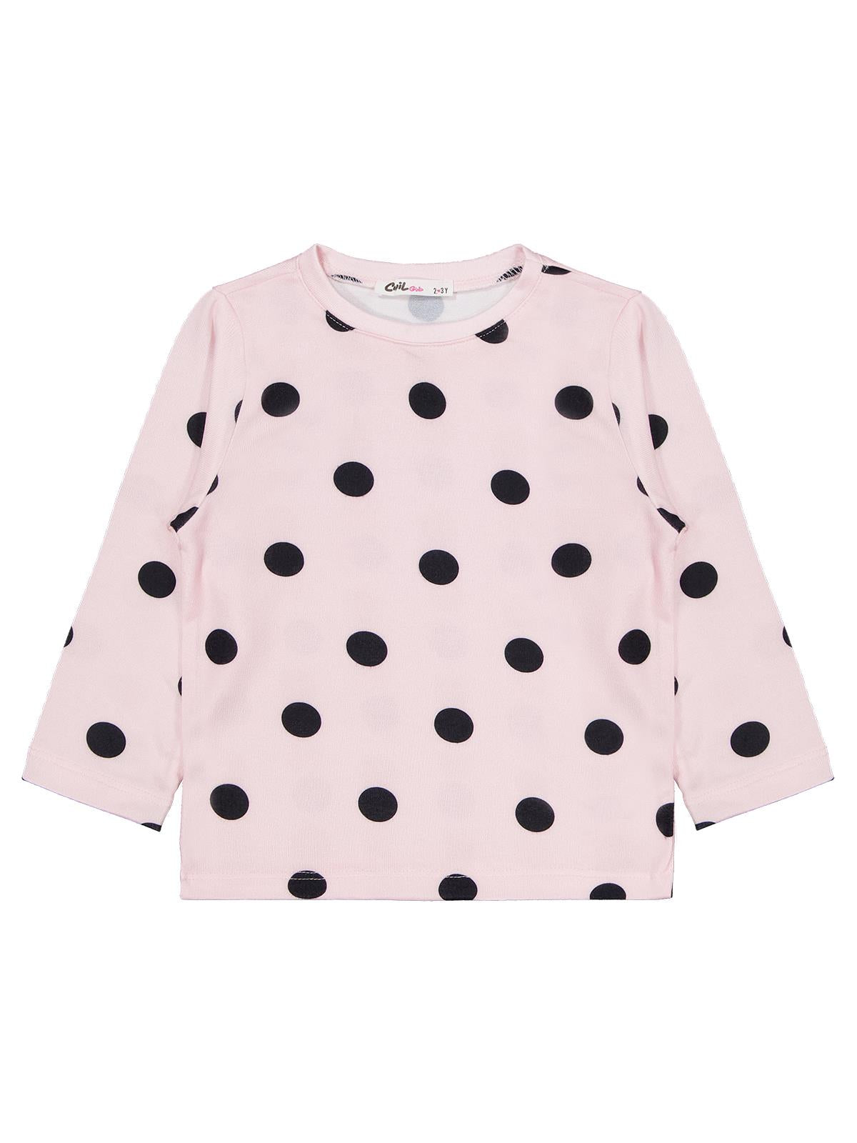 Civil Girls Puanlı 2-5 Yaş Pijama Takımı - Pudra