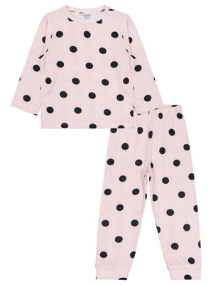 Civil Girls Puanlı 2-5 Yaş Pijama Takımı - Pudra