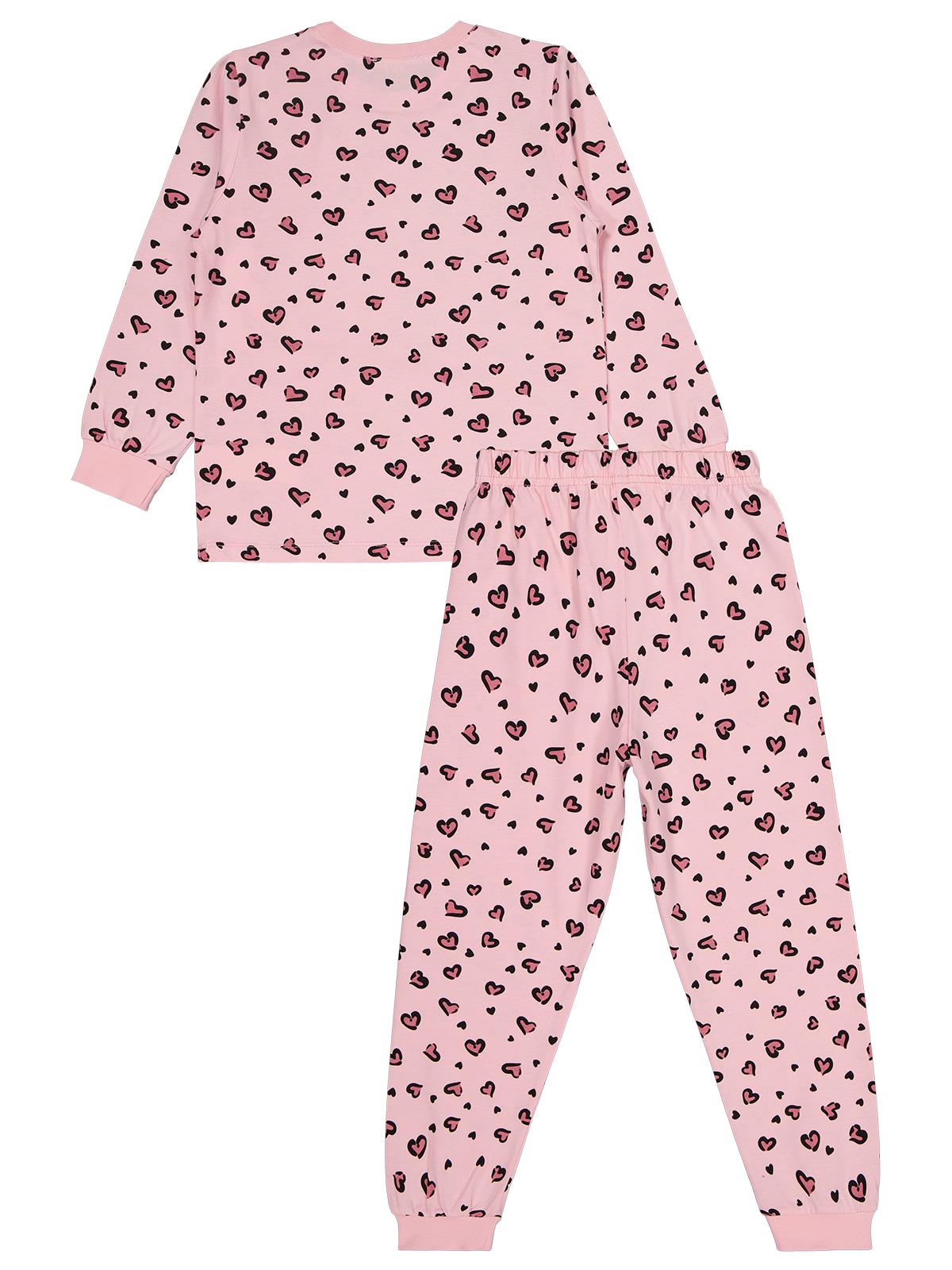 Civil Girls Kız Çocuk Leopar Pijama Takımı | Süprem Uzun Kol Bisiklet Yaka | Okul Kreş ve Günlük Kullanım - Pembe
