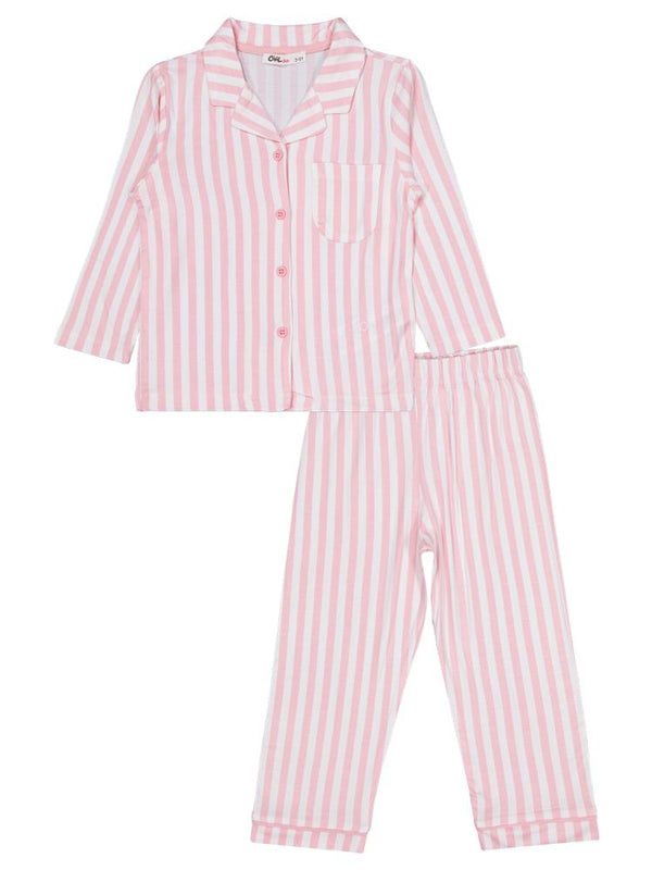 Civil Girls Çizgili 2-5 Yaş Pijama Takımı - Pembe