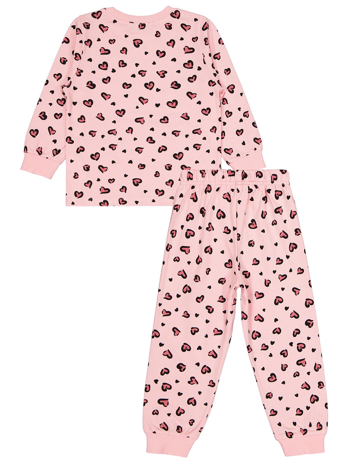 Civil Girl Kız Çocuk Leopar Pijama Takımı | Süprem Uzun Kol Bisiklet Yaka | Okul Kreş ve Günlük Kullanım - Pembe