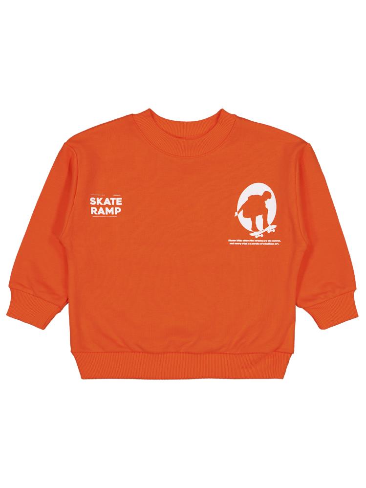 Civil Boys Skate Start Baskılı 2-5 Yaş Sweatshirt - Turuncu