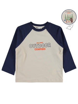 Civil Boys Outdoor Campıng Baskılı 2-5 Yaş Sweatshirt - Bej