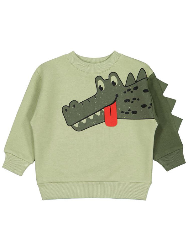 Civil Boys Sooo Hungry Baskılı 2-5 Yaş Sweatshirt - Haki
