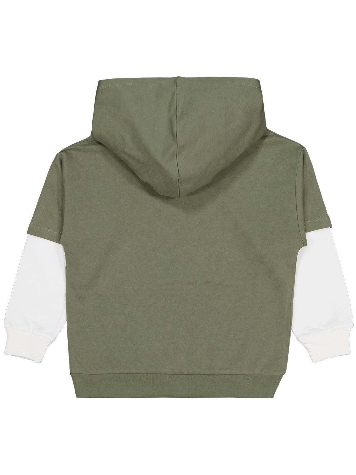 Civil Erkek Çocuk Stop Yıldız Baskılı Sweatshirt | 2 İp Uzun Kol | Okul Kreş ve Günlük Kullanım - Haki