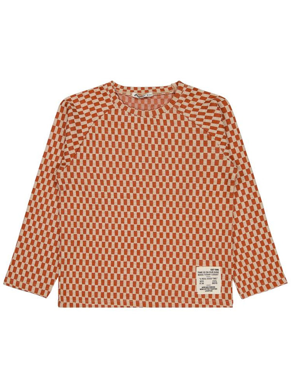 Civil Boys Dama Desenli 6-9 Yaş Sweatshirt - Turuncu