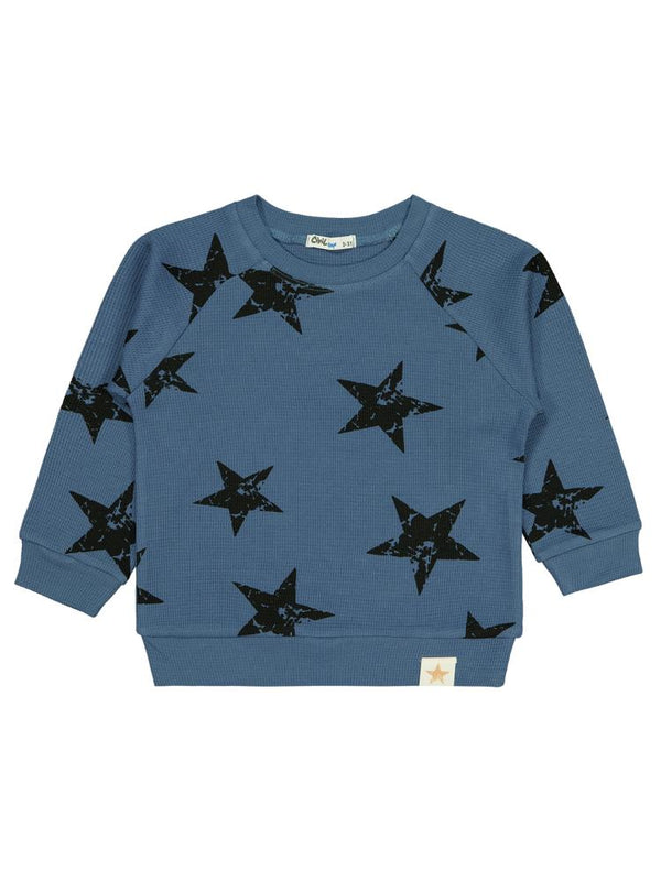 Civil Boys Yıldız Empirme Baskılı 2-5 Yaş Sweatshirt - Mavi
