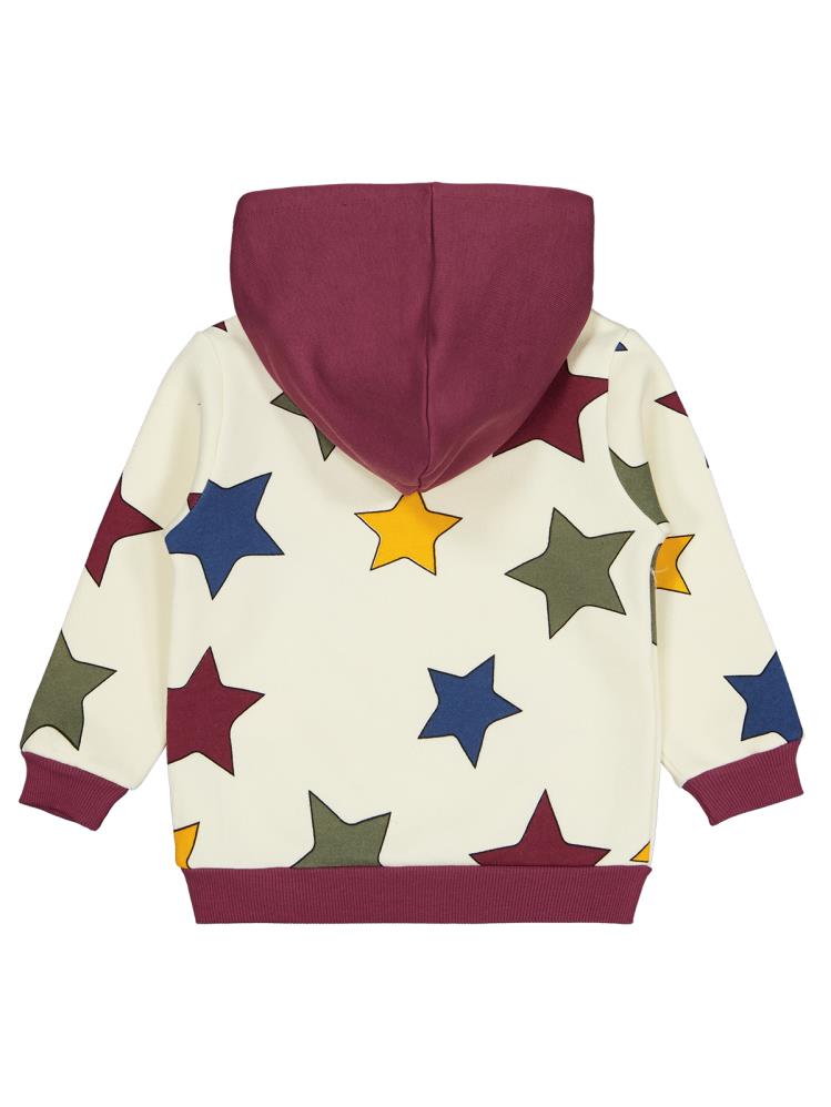 Civil Boys Renkli Yıldız Baskılı 2-5 Yaş Sweatshirt - Bordo