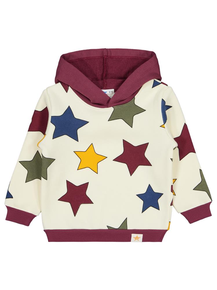 Civil Boys Renkli Yıldız Baskılı 2-5 Yaş Sweatshirt - Bordo