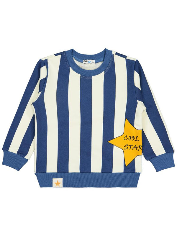 Civil Boys Çizgili Yıldız Baskılı 2-5 Yaş Sweatshirt - Bordo