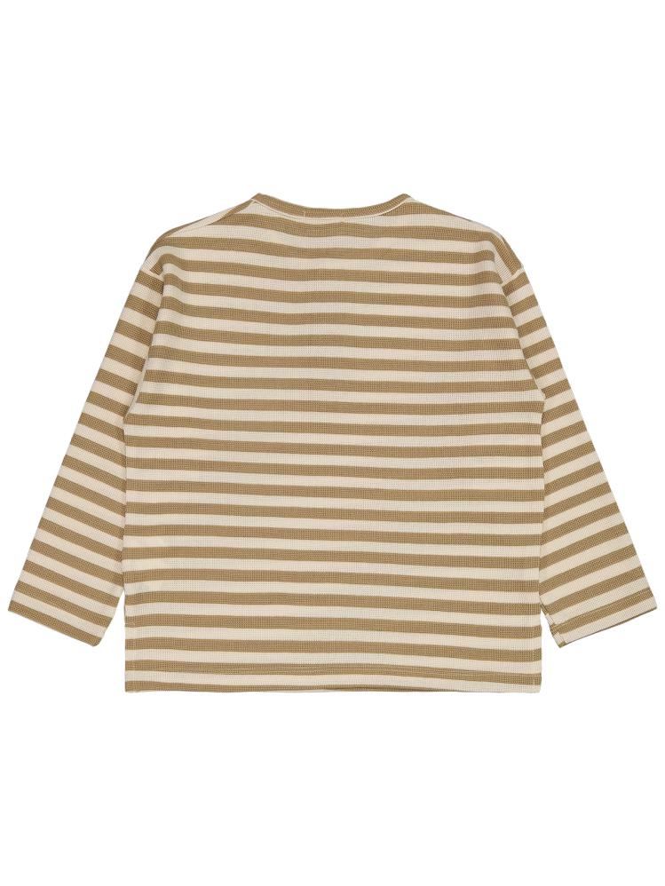 Civil Boys Çizgili Sahte Patlı 6-9 Yaş Sweatshirt - Kahverengi