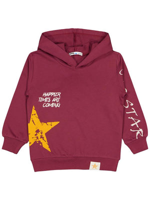 Civil Boys Cool Star Baskılı 2-5 Yaş Sweatshirt - Bordo