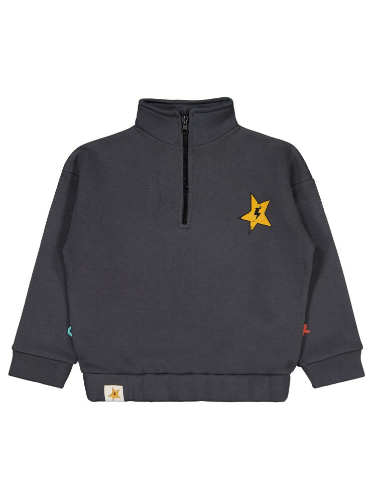 Civil Boys Relax Yıldız Baskılı 6-9 Yaş Sweatshirt - Gri
