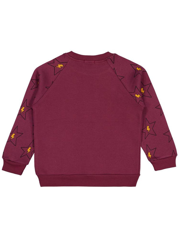 Civil Boys Wanna Be Yıldız Baskılı 6-9 Yaş Sweatshirt - Bordo