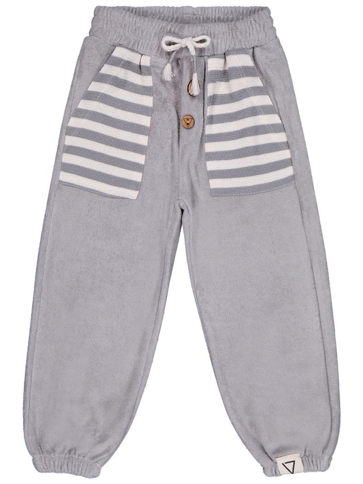 Civil Boys Cepleri Çizgili 2-5 Yaş Pantolon - Gri