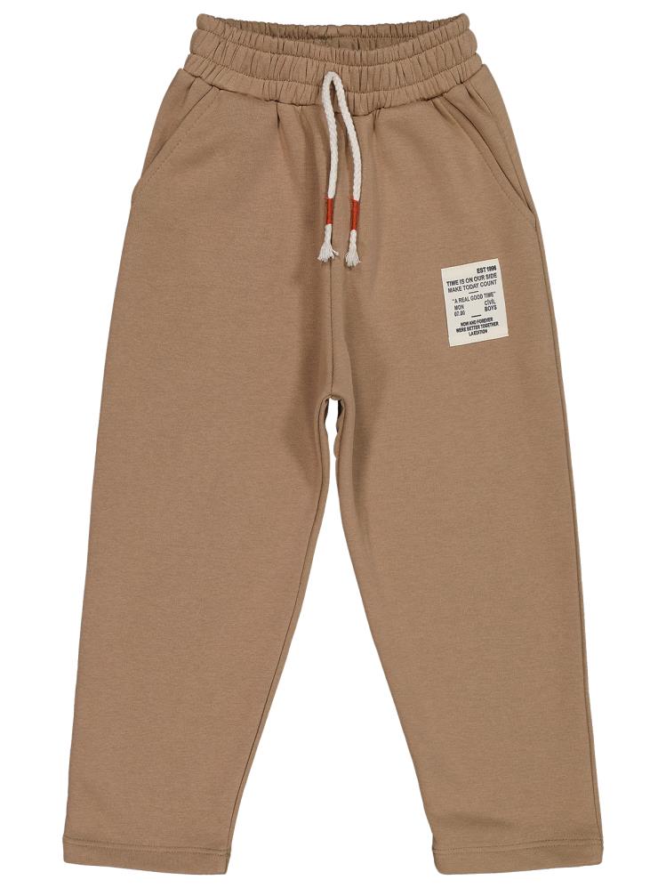 Civil Boys Armalı Süs Bağcıklı 6-9 Yaş Pantolon - Kahverengi