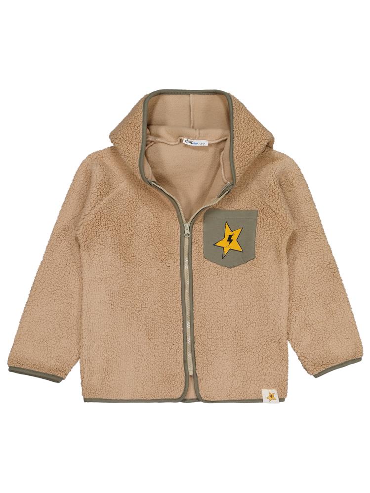 Civil Boys Cep Yıldız Baskılı 6-9 Yaş Hırka - Haki