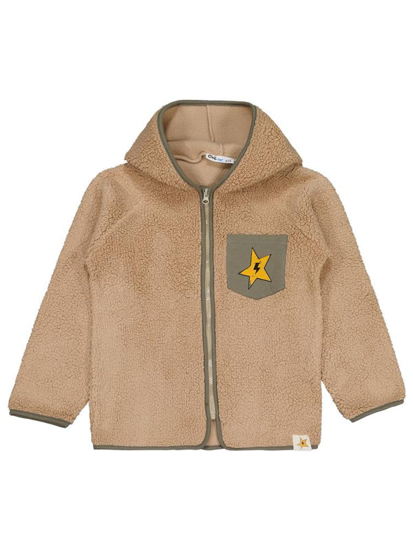 Civil Boys Cep Yıldız Baskılı 6-9 Yaş Hırka - Haki