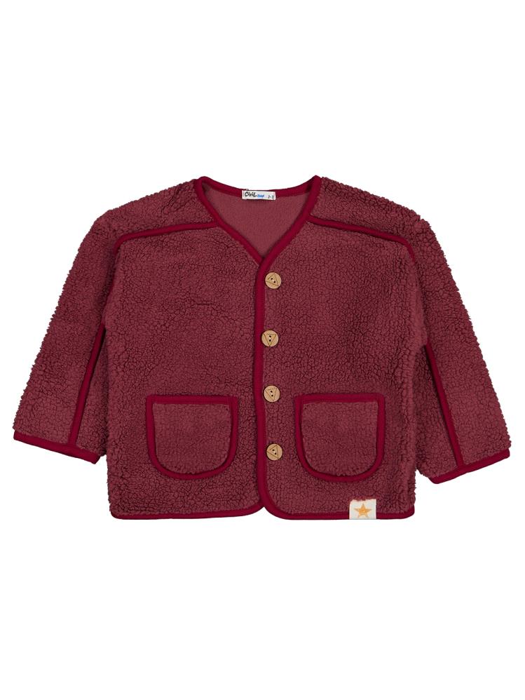 Civil Boys Yıldız Nakışlı 2-5 Yaş Hırka - Bordo