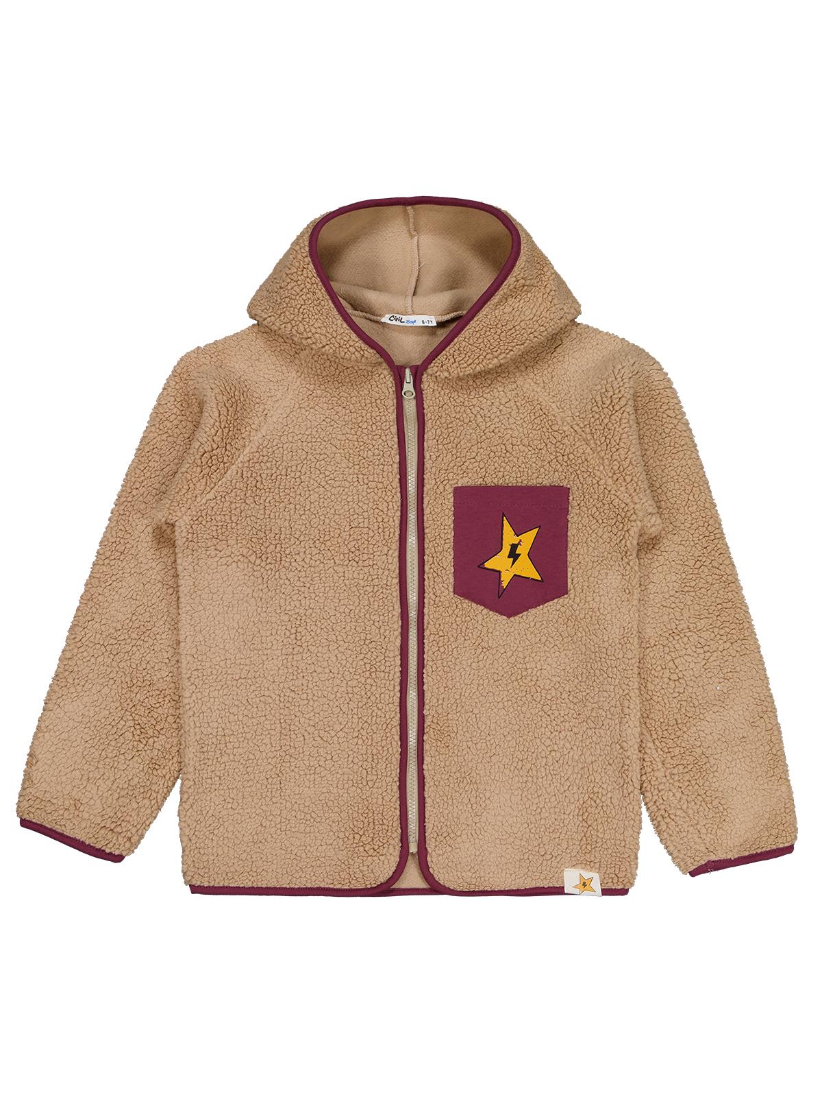 Civil Boys Cep Yıldız Baskılı 6-9 Yaş Hırka - Bordo