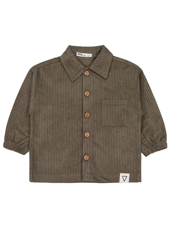 Civil Boys Kol Ucu Lastikli 2-5 Yaş Gömlek - Haki