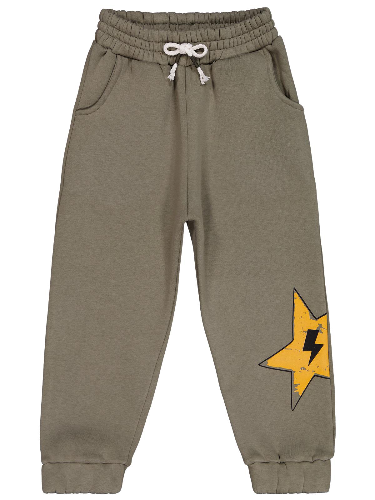 Civil Boys Yıldız Baskılı Süs Bağcıklı 6-9 Yaş Eşofman Altı - Haki