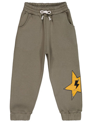 Civil Boys Yıldız Baskılı Süs Bağcıklı 6-9 Yaş Eşofman Altı - Haki