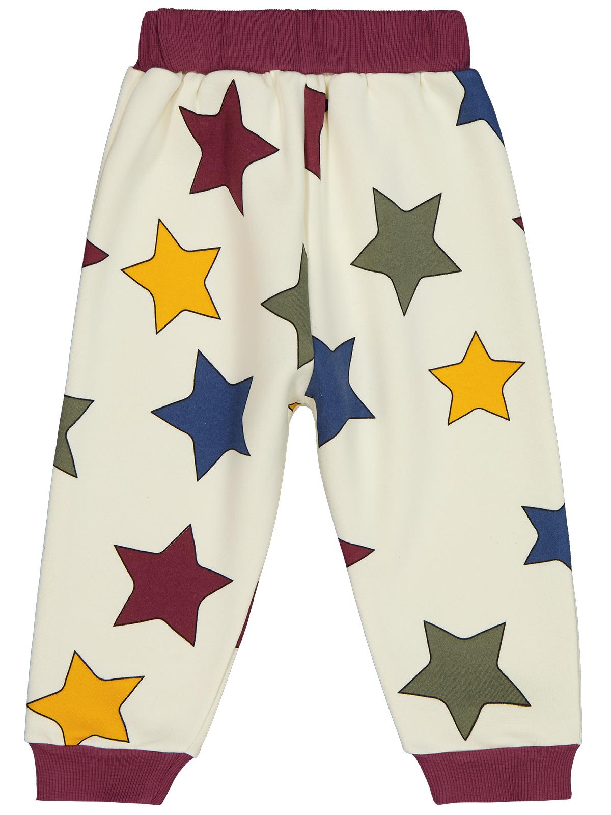 Civil Boys Renkli Yıldız Baskılı 2-5 Yaş Eşofman Altı - Bordo