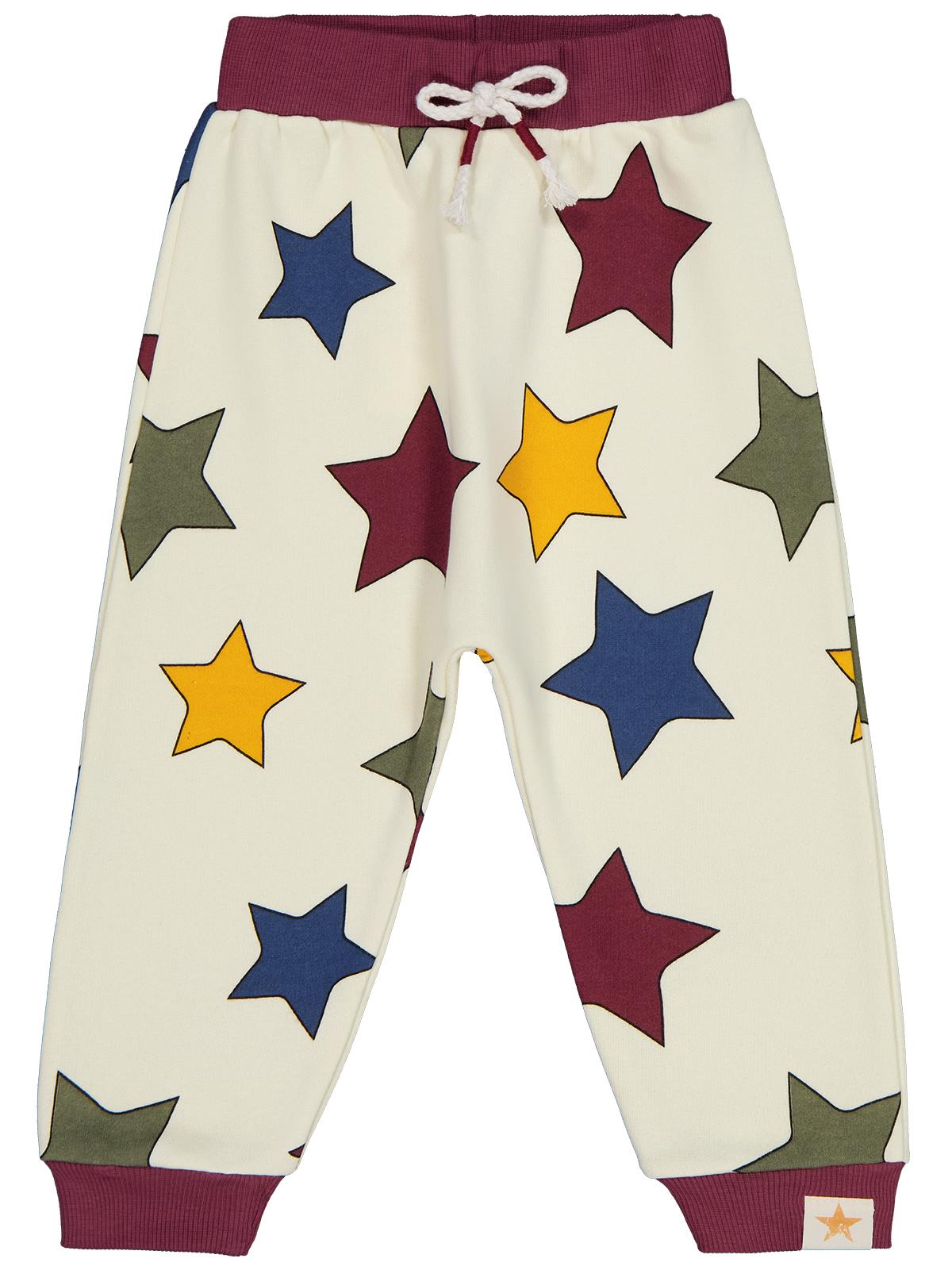 Civil Boys Renkli Yıldız Baskılı 2-5 Yaş Eşofman Altı - Bordo
