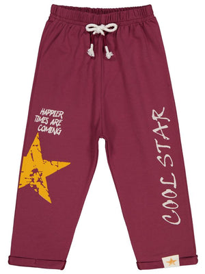 Civil Boys Cool Star Baskılı 2-5 Yaş Eşofman Altı - Bordo