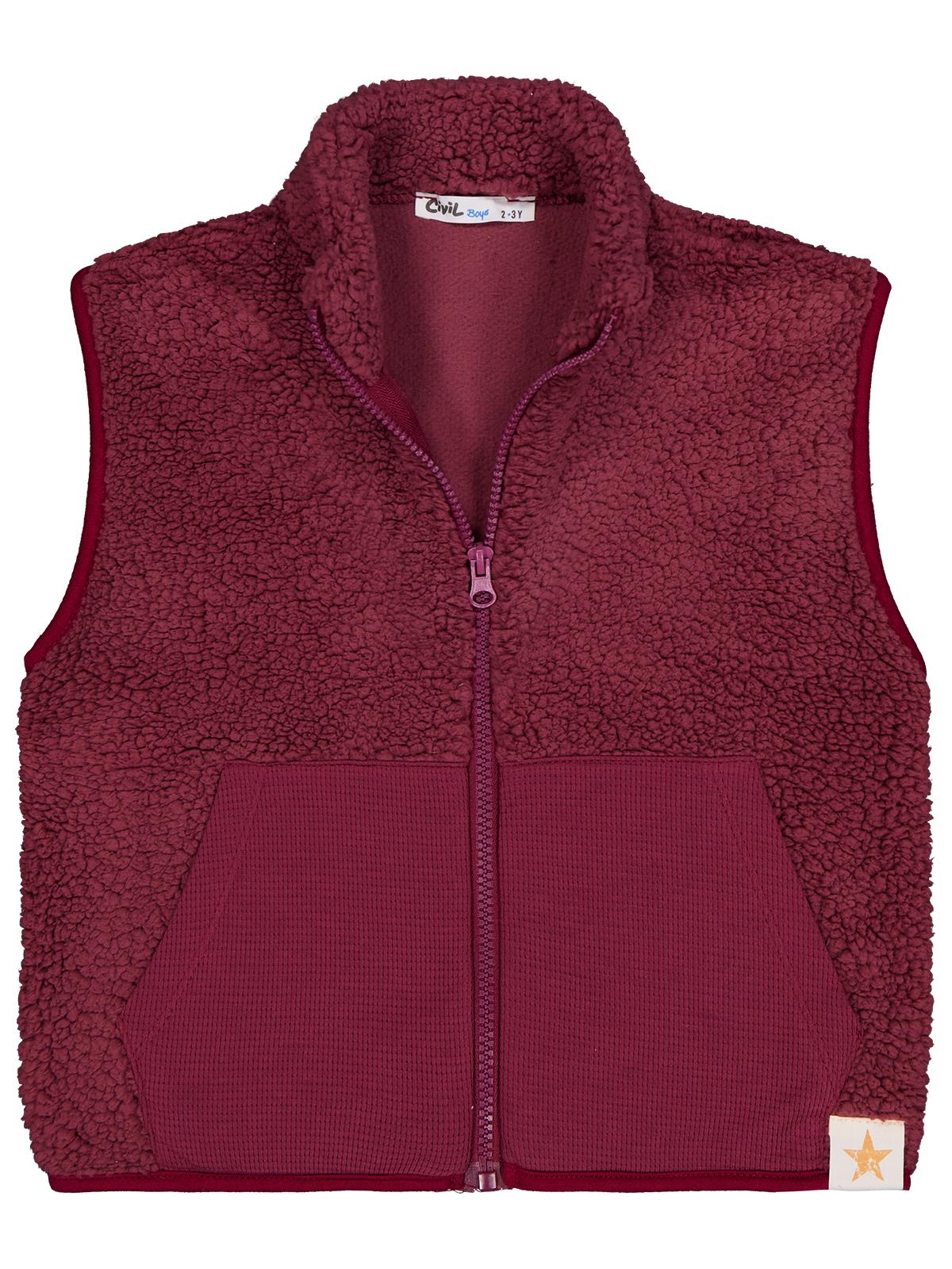 Civil Boys Yıldız Nakışlı 2-5 Yaş Yelek - Bordo