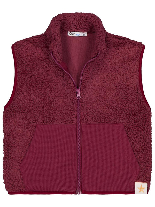 Civil Boys Yıldız Nakışlı 2-5 Yaş Yelek - Bordo