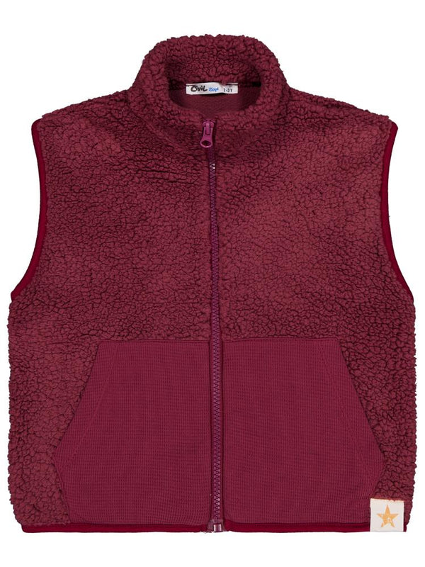 Civil Boys Yıldız Nakışlı 2-5 Yaş Yelek - Bordo