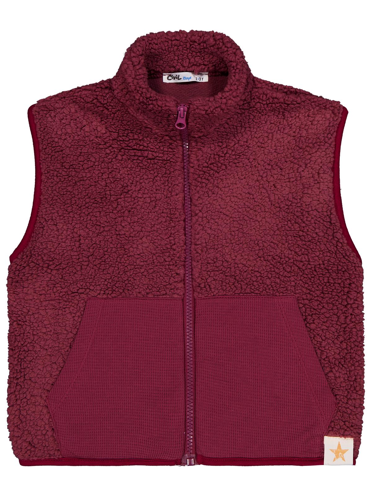 Civil Boys Yıldız Nakışlı 2-5 Yaş Yelek - Bordo