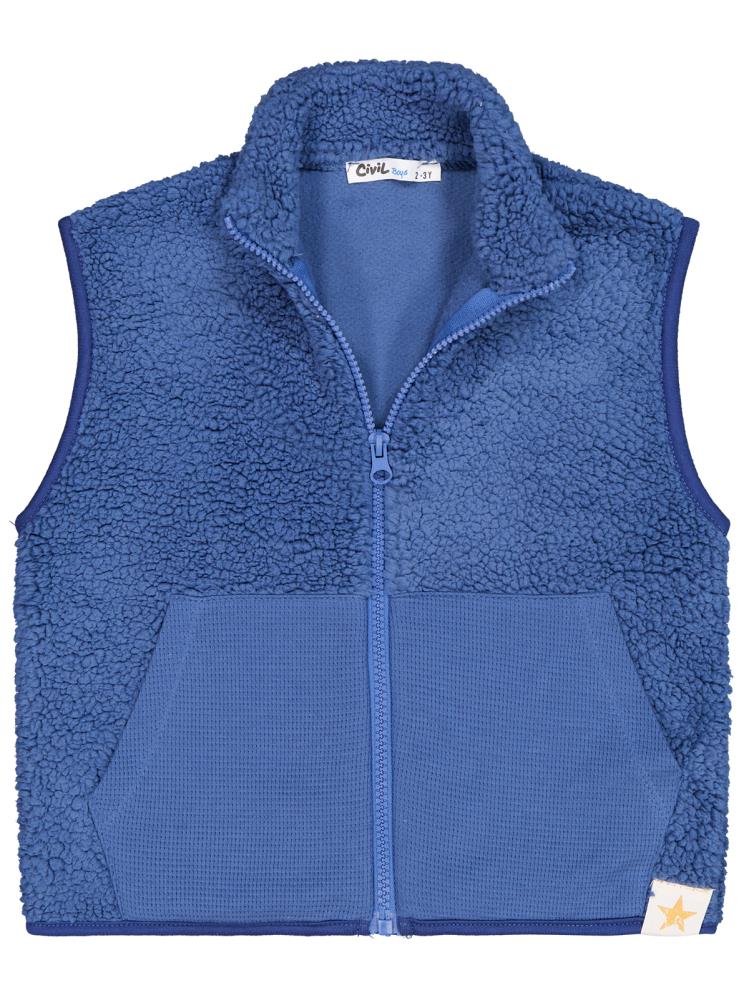 Civil Boys Yıldız Nakışlı 2-5 Yaş Yelek - Mavi