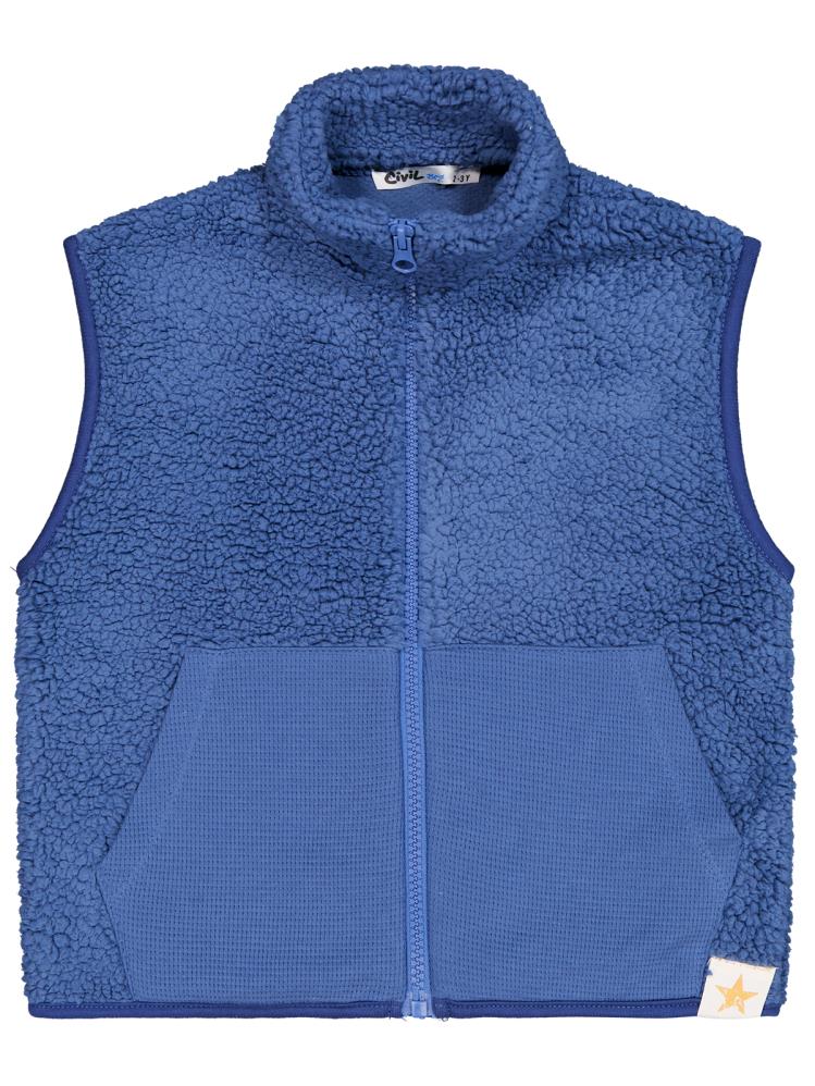 Civil Boys Yıldız Nakışlı 2-5 Yaş Yelek - Mavi
