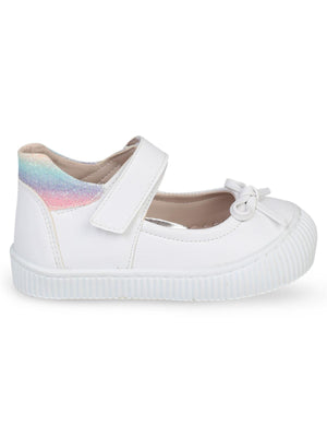 Civil Girls Fiyonklu 26-30 Numara Babet - Beyaz