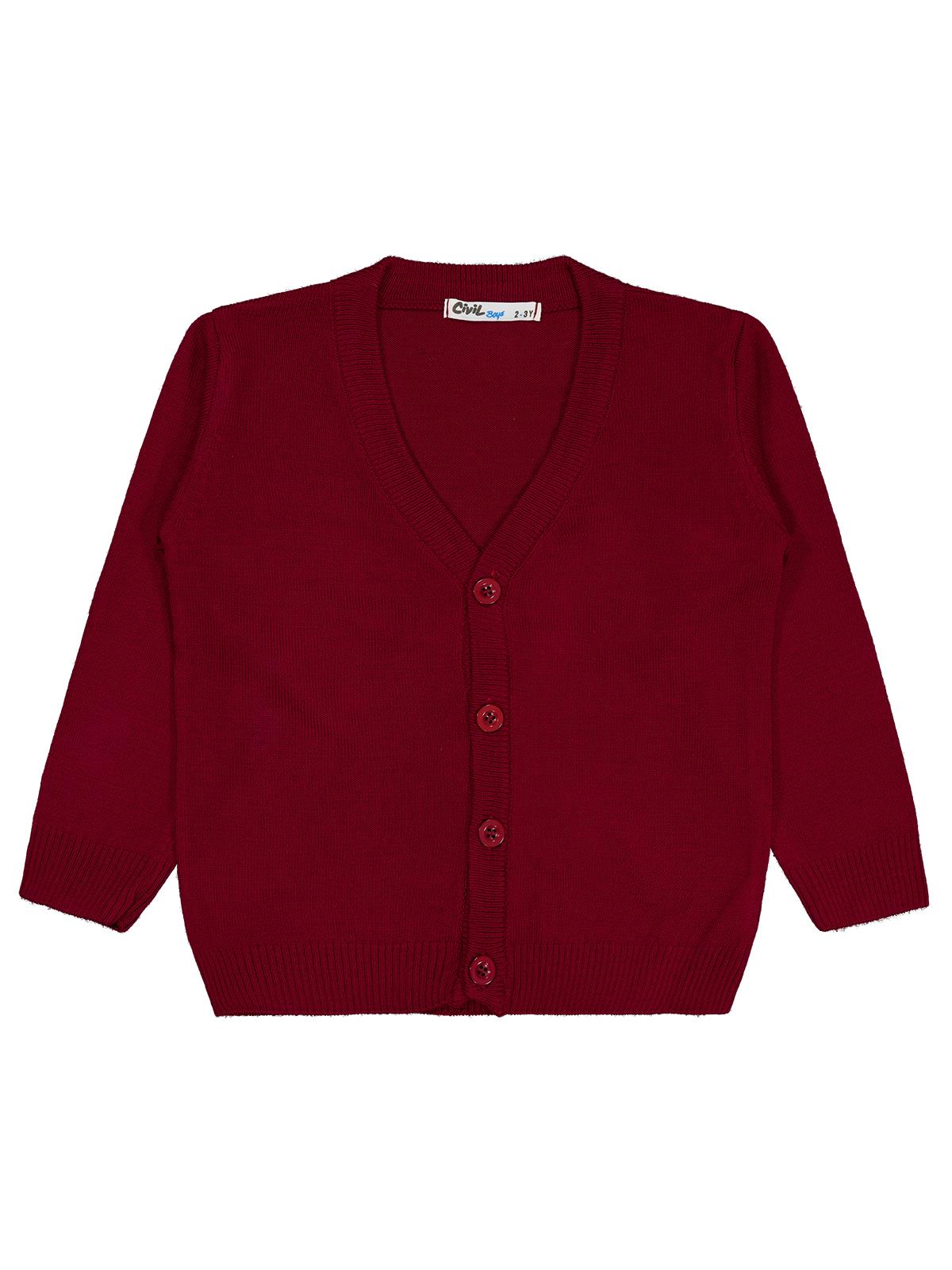 Civil Boys Basic Triko 2-5 Yaş Hırka - Bordo