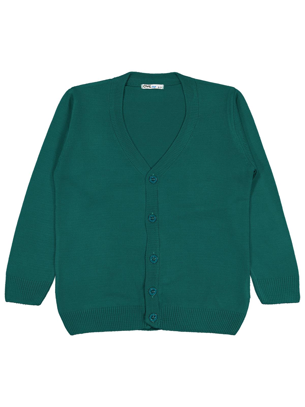 Civil Boys Basic Triko 6-9 Yaş Hırka - Yeşil