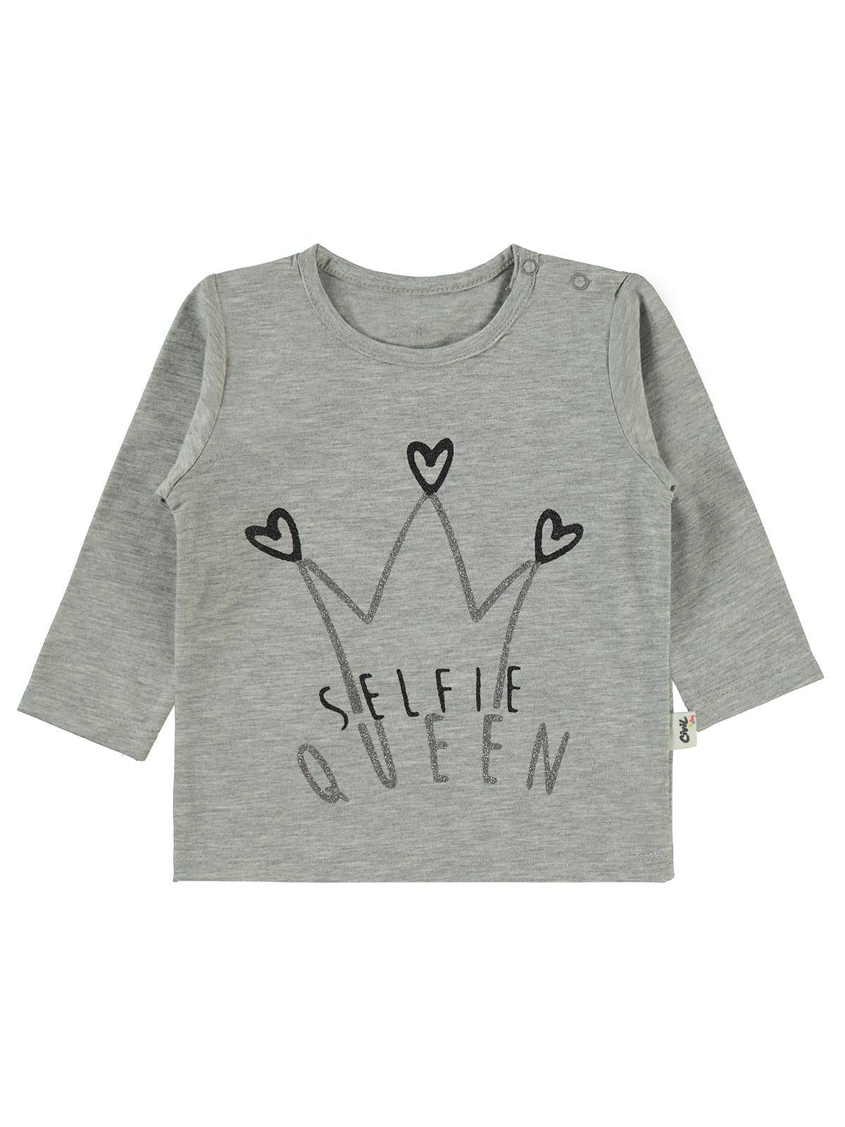 Civil Baby Kalp Taçlı 6-18 Ay Sweatshirt - Gri